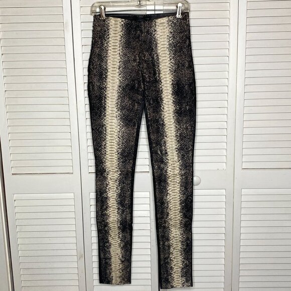 PHILIPP PLEIN Homme Black Lambskin Leather Gray PYTHON Snakeskin Skinny Pants 28 - Picture 2 of 10